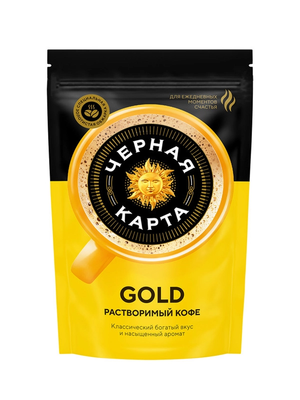 Kофе растворимый Черная Карта Gold, пакет, 75г