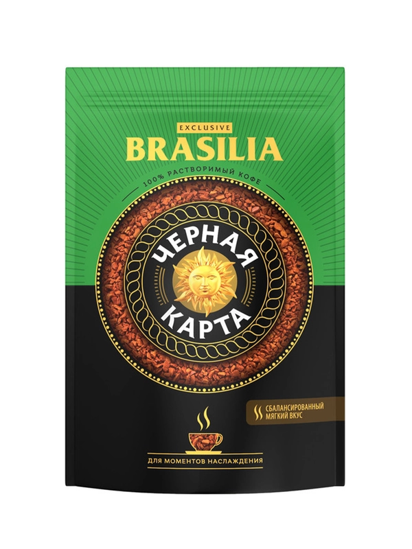 Кофе растворимый Черная Карта Exclusive Brasilia, пакет, 75г