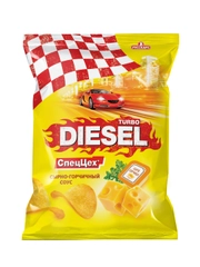 Чипсы Turbo Diesel 120г со вкусом Сырно-горчичный соус (спеццех)