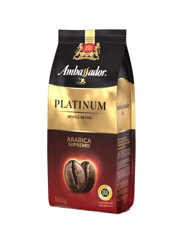 Кофе в зёрнах Ambassador Platinum, пакет,500 г