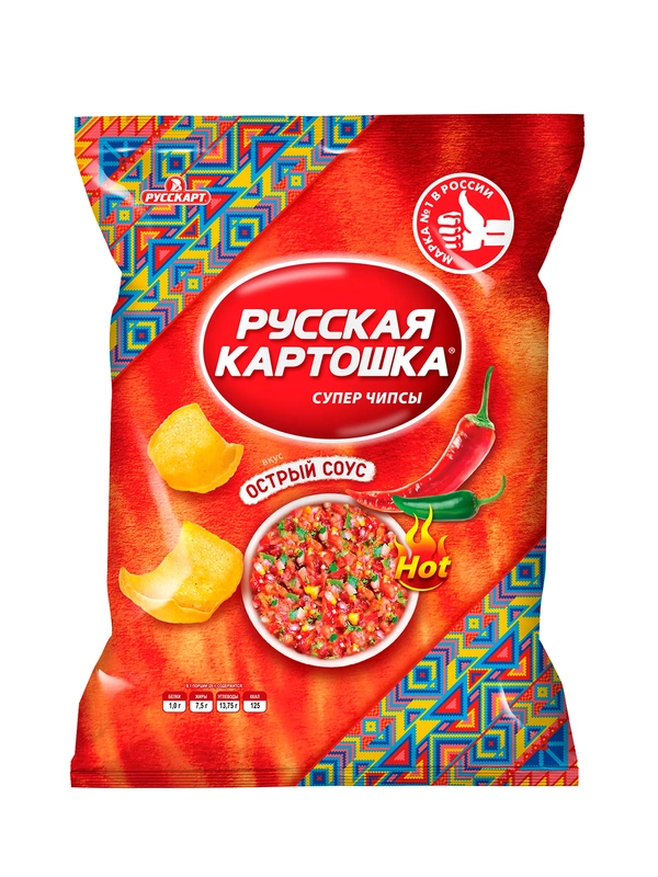 Чипсы Русская картошка 200г со вкусом Острый соус