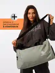 Серый сумка спортивная, с карманом для обуви, дорожная, для спорта, для путешествий