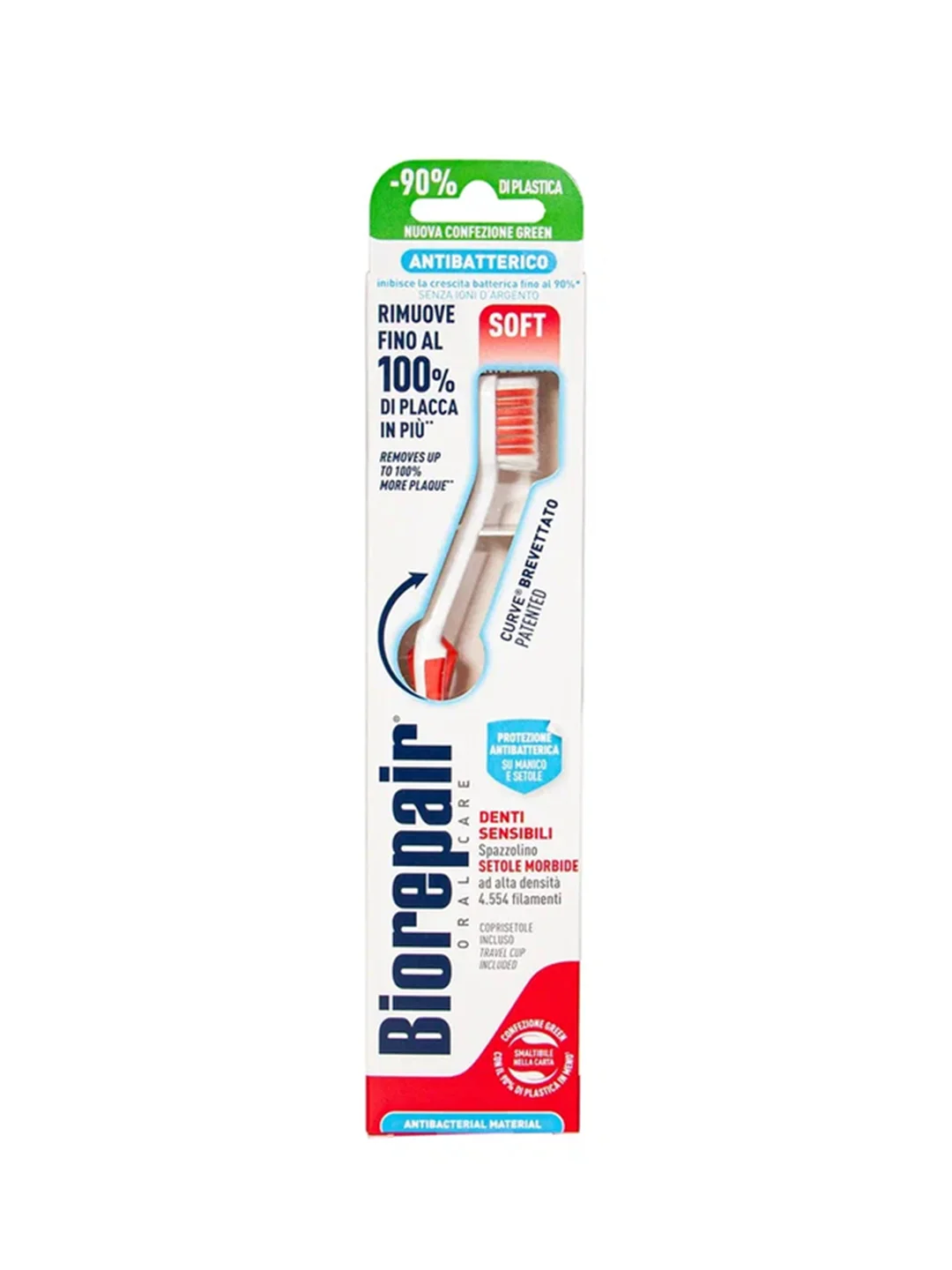 Biorepair CURVE Denti Sensibili / Зубная щетка изогнутая для чувствительных зубов