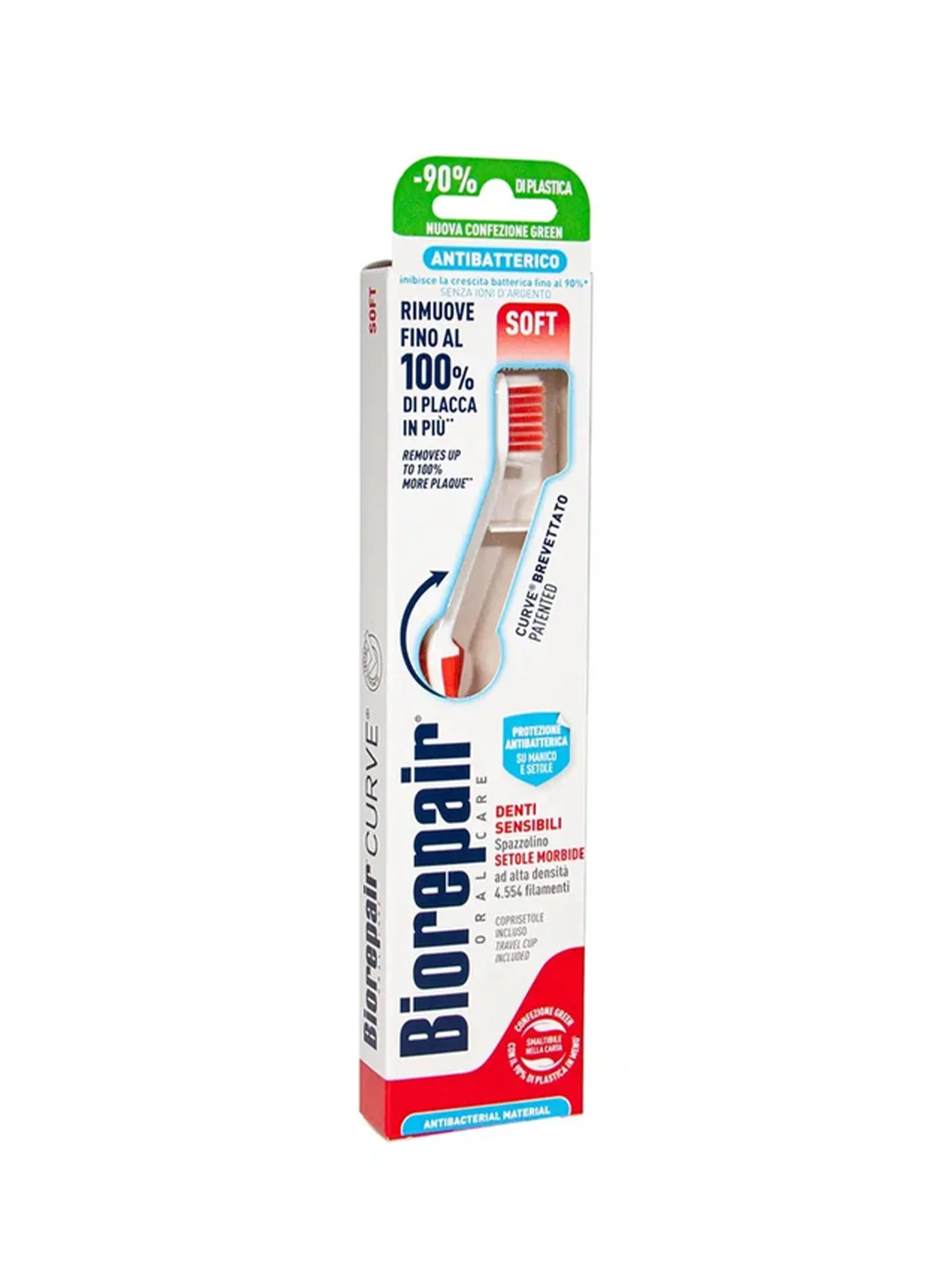 Biorepair CURVE Denti Sensibili / Зубная щетка изогнутая для чувствительных зубов