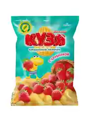 Кузя Лакомкин 100г кукурузные палочки со вкусом Клубника