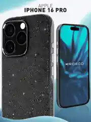 Чехол на Apple iPhone 16 Pro блестящий Rosco пластиковый с силиконом, камнями, стразами
