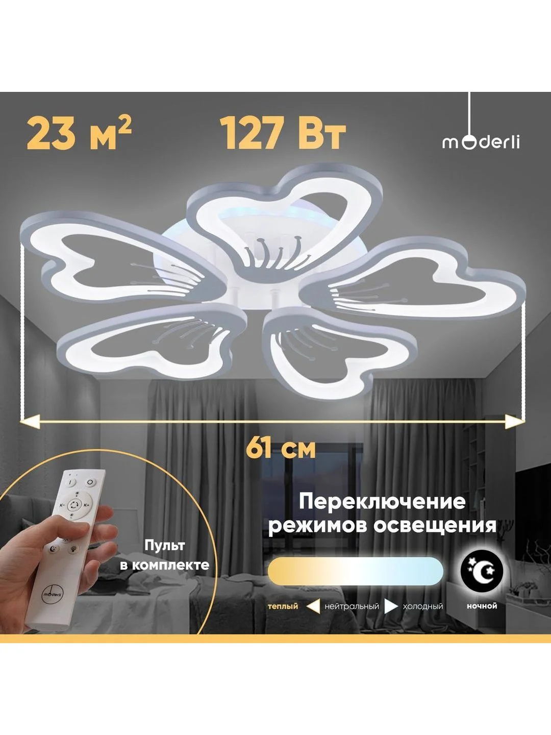 Светильник потолочный светодиодный Moderli Serena