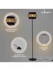 Черный напольный светильник торшер Moderli Gela