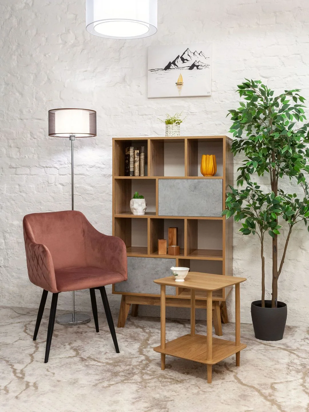 Коричневый напольный светильник торшер Moderli Room