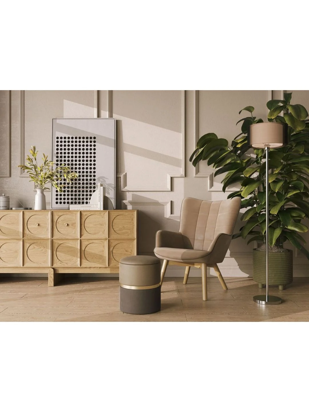 Коричневый напольный светильник торшер Moderli Room