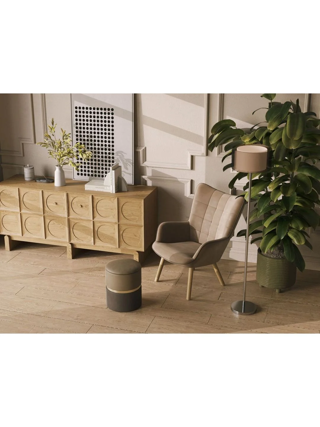 Коричневый напольный светильник торшер Moderli Room