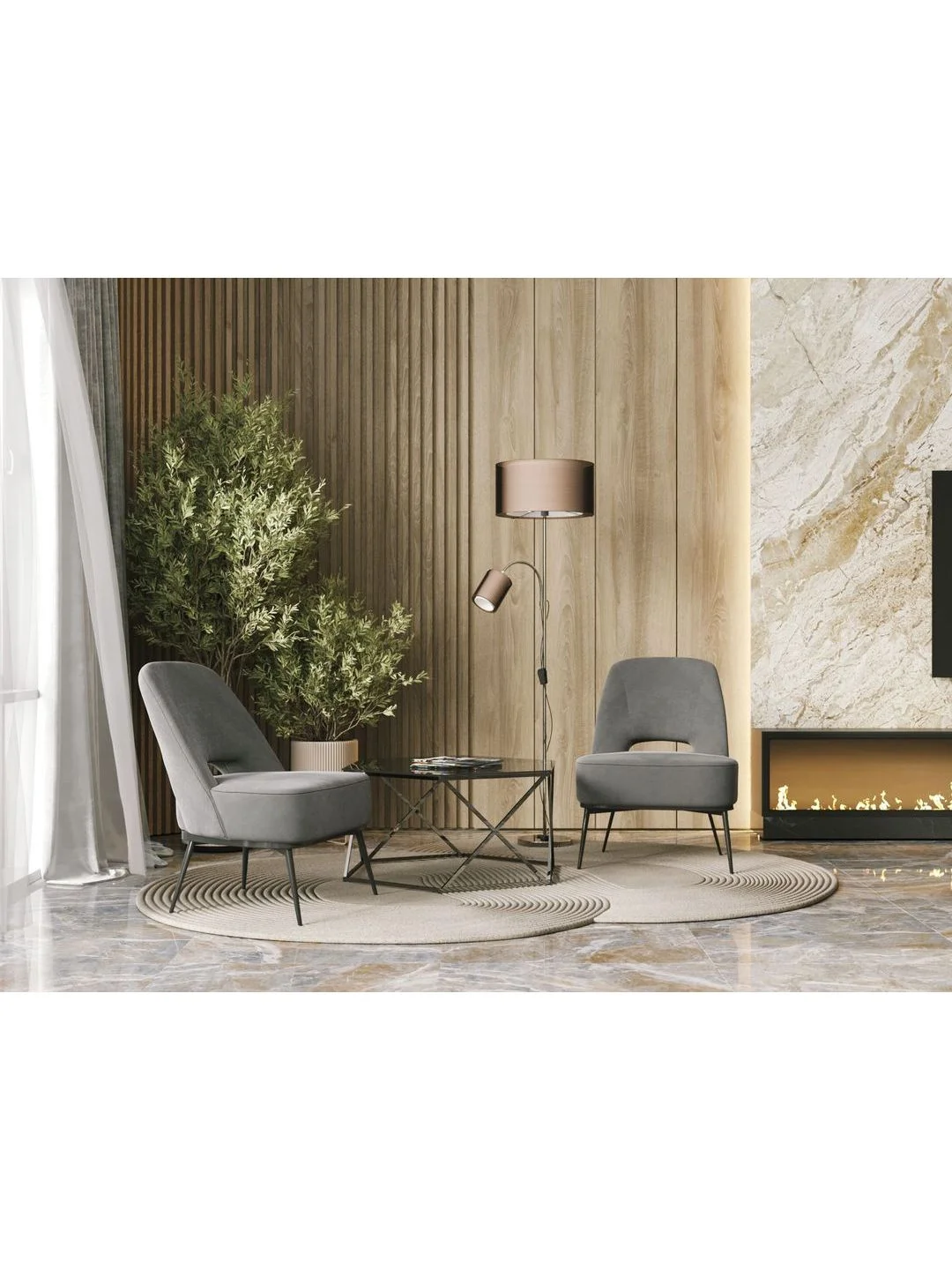 Хром напольный светильник торшер Moderli Room