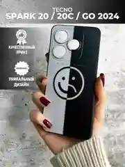 Золотистый хаки чехол для Tecno Spark 20 / 20C / Go 2024 с принтом, с рисунком (Спарк Гоу 2024)