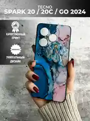 Фуксия чехол для Tecno Spark 20 / 20C / Go 2024 с принтом, с рисунком (Спарк Гоу 2024)