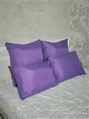 Комплект из 2 однотонных наволочек, 50 x 70 и 70 x 70 см, полисатин