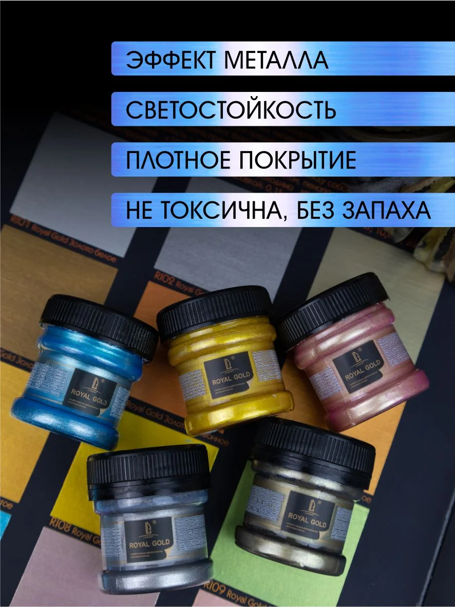 Акриловая краска Luxart ROYAL GOLD Золото синее 25 г