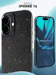 Чехол на iPhone 16 блестящий ROSCO, пластиковый, с камнями-стразами, силиконовая защита