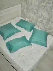Бирюзовый комплект из 2 однотонных наволочек, 50 x 70 и 70 x 70 см, полисатин