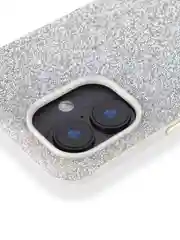 Серебряный чехол на iPhone 16 блестящий ROSCO, пластиковый, с камнями-стразами, силиконовая защита