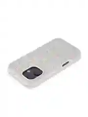 Серебряный чехол на iPhone 16 блестящий ROSCO, пластиковый, с камнями-стразами, силиконовая защита
