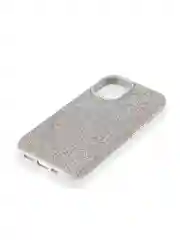 Серебряный чехол на iPhone 16 блестящий ROSCO, пластиковый, с камнями-стразами, силиконовая защита
