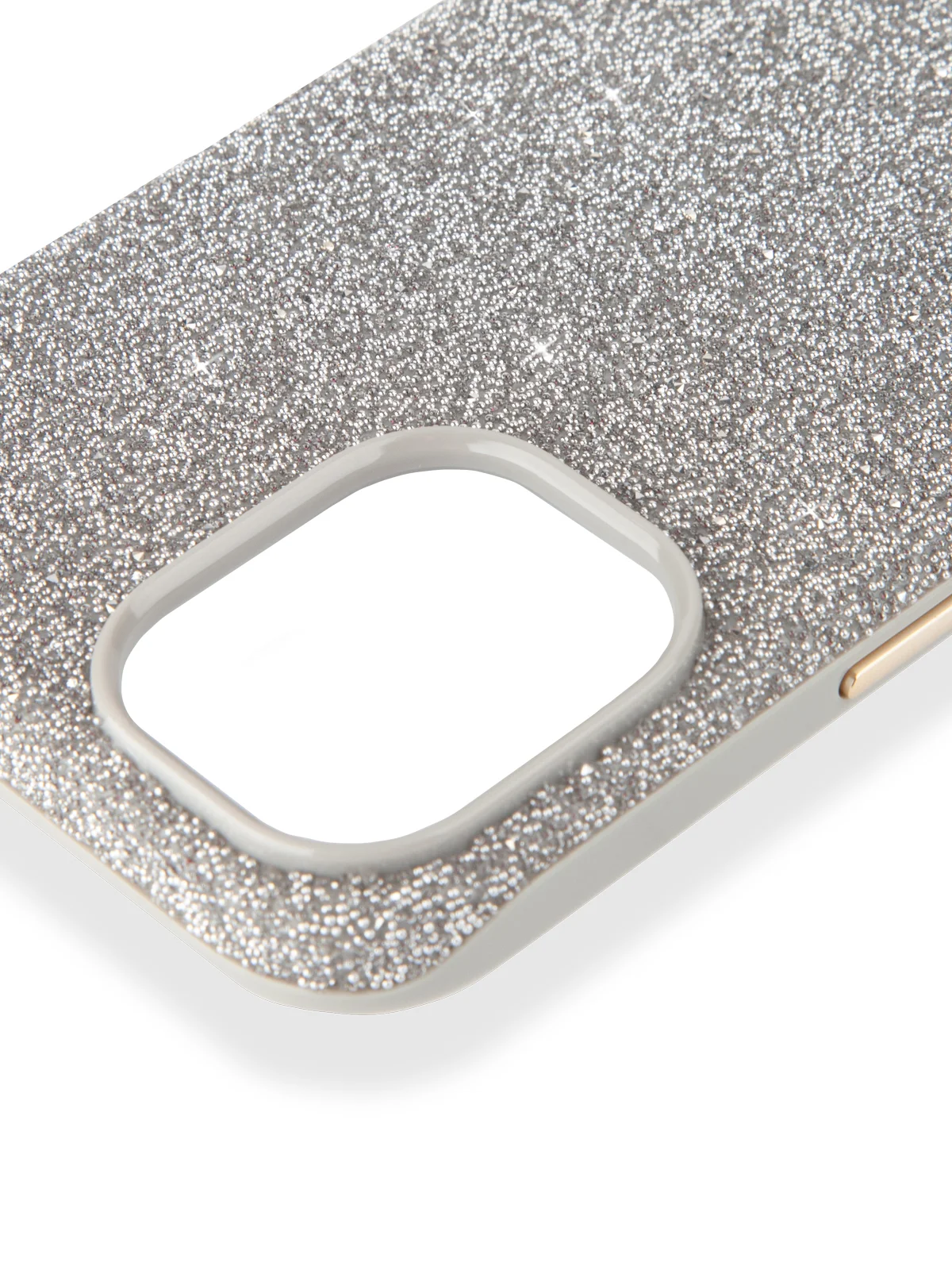 Серебряный чехол на iPhone 16 блестящий ROSCO, пластиковый, с камнями-стразами, силиконовая защита