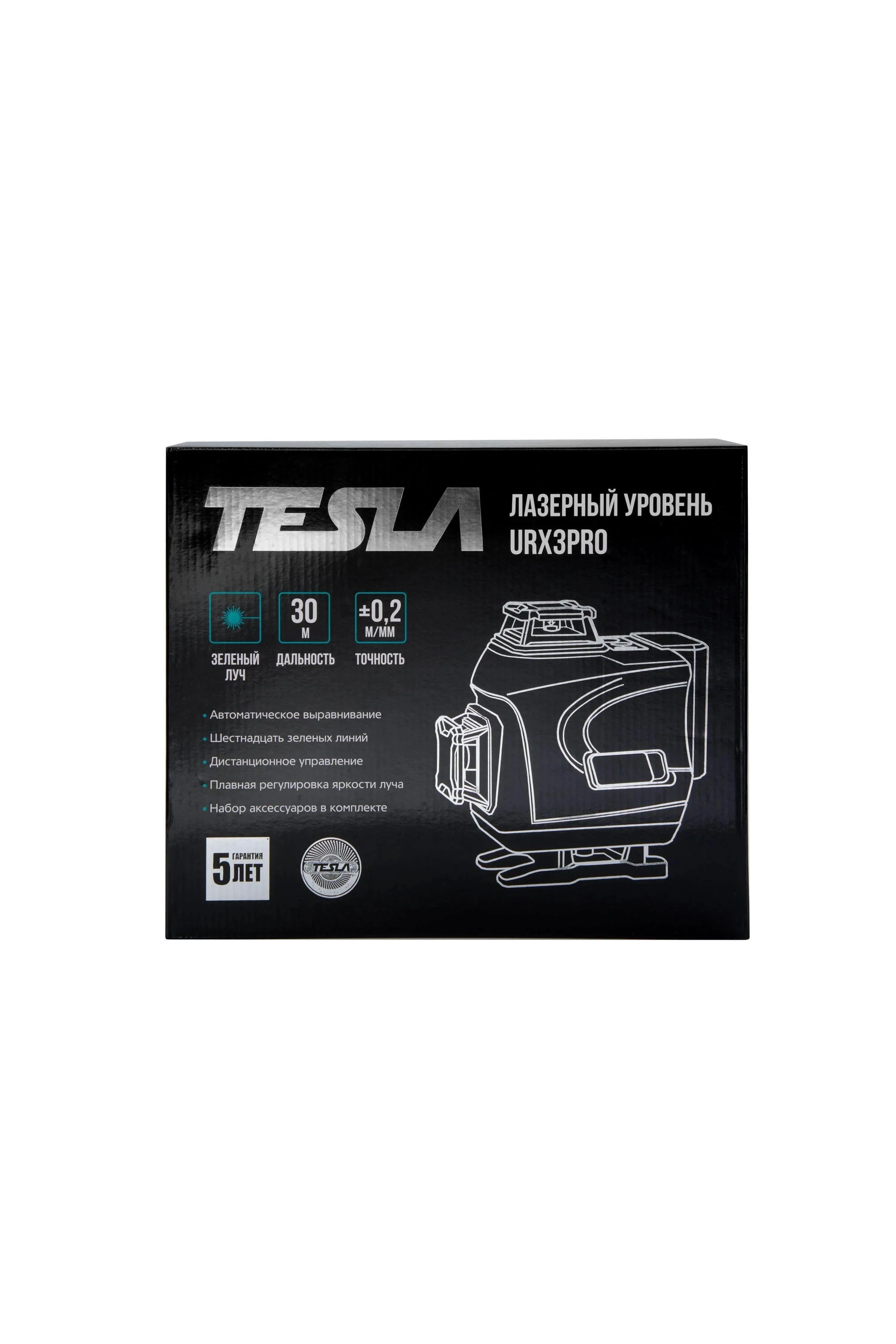 Лазерный уровень TESLA URХ3PRO линейный 30м 0,2мм/м зеленый луч