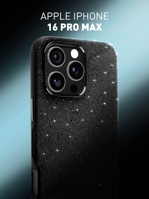 Чехол на iPhone 16 Pro Max блестящий ROSCO, пластиковый с силиконом, камнями стразами