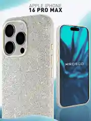 Чехол на iPhone 16 Pro Max блестящий ROSCO, пластиковый с силиконом, камнями стразами