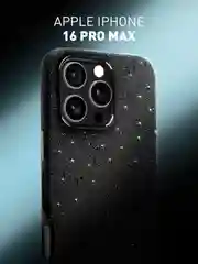 Черный чехол на iPhone 16 Pro Max блестящий ROSCO, пластиковый с силиконом, камнями стразами