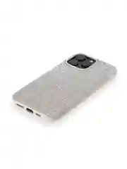 Серебряный чехол на iPhone 16 Pro Max блестящий ROSCO, пластиковый с силиконом, камнями стразами