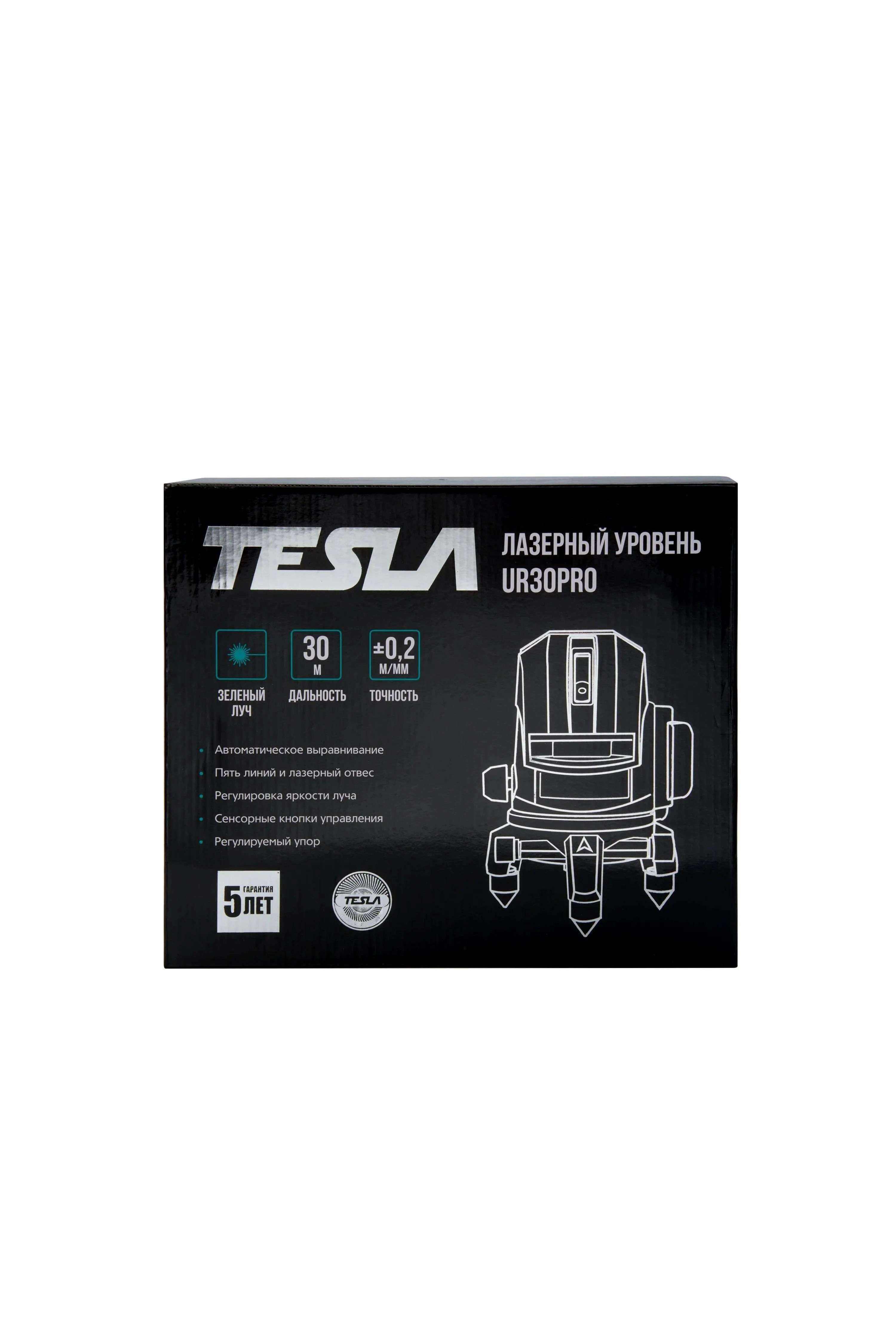 Лазерный уровень TESLA UR30PRO линейный крест 30м 0,2мм/м зеленый луч