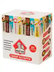 Сахар в стиках Дядя Тула "Сахар Ассорти", (ваниль, имбирь, кокос, корица, белый), 250г