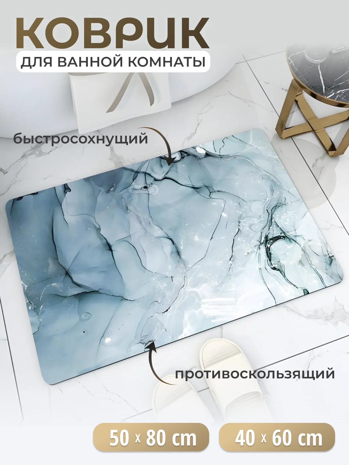 Голубой коврик для ванной, коврик для ванной и туалета, коврик для ванны противоскользящий
