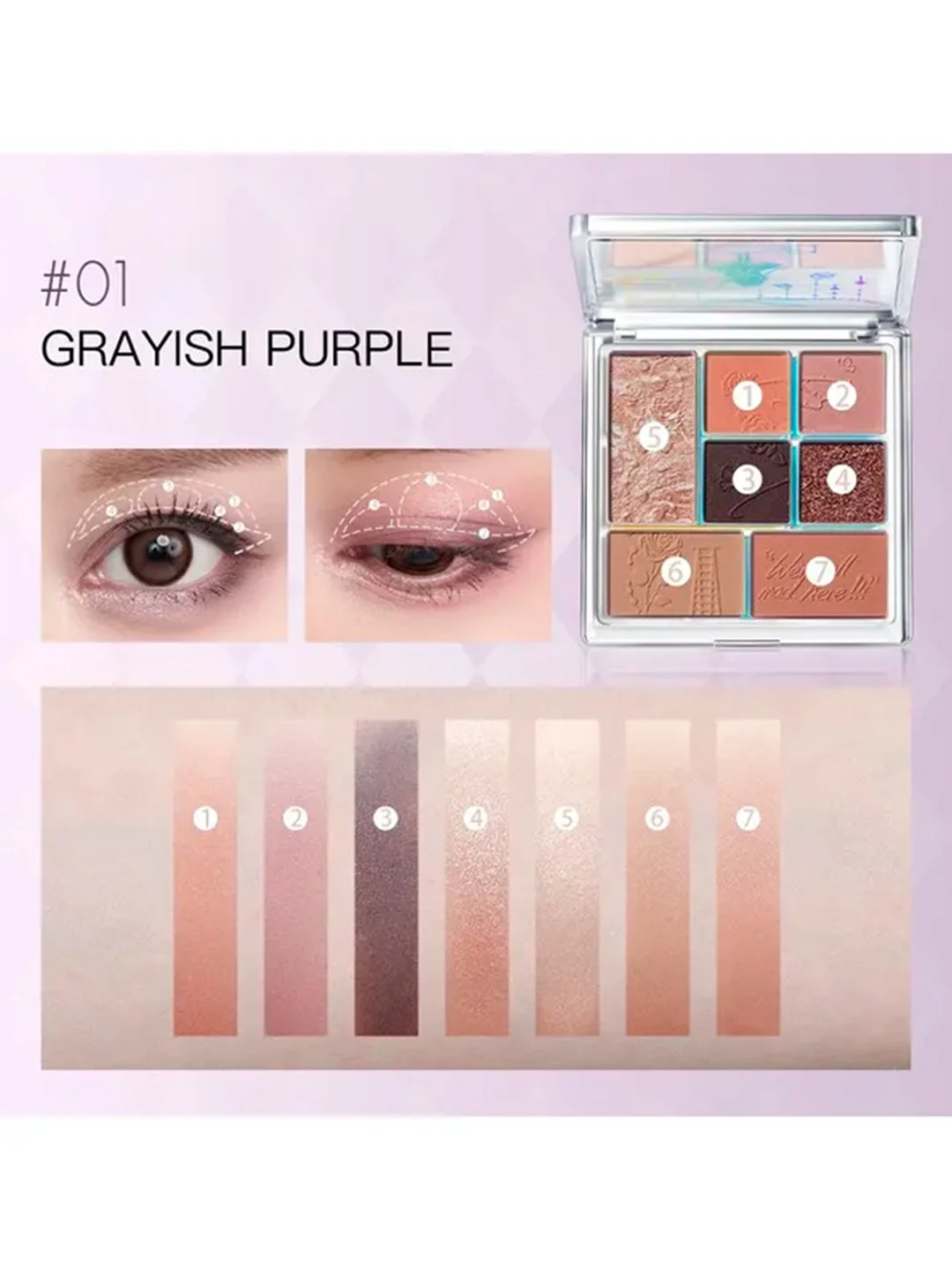ZEESEA Палетка теней Dreamland Eyeshadow тон 01 GRAYISH PURPLE / сероватый пурпур