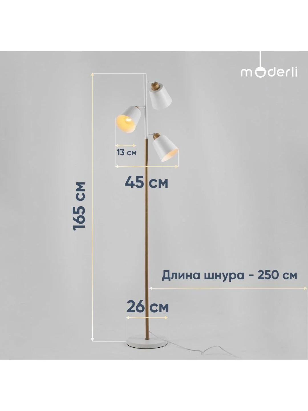 Белый напольный светильник торшер Moderli Floor