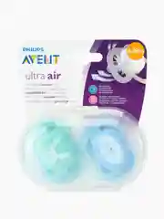 Силиконовые пустышки Philips Avent SCF344/23 ultra air, 2 шт, синий/зеленый
