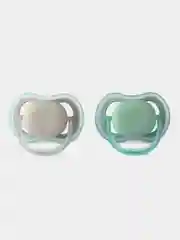 Силиконовые пустышки Philips Avent SCF085/16 ultra air 2 шт, зеленый/серый