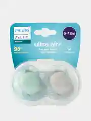 Силиконовые пустышки Philips Avent SCF085/16 ultra air 2 шт, зеленый/серый