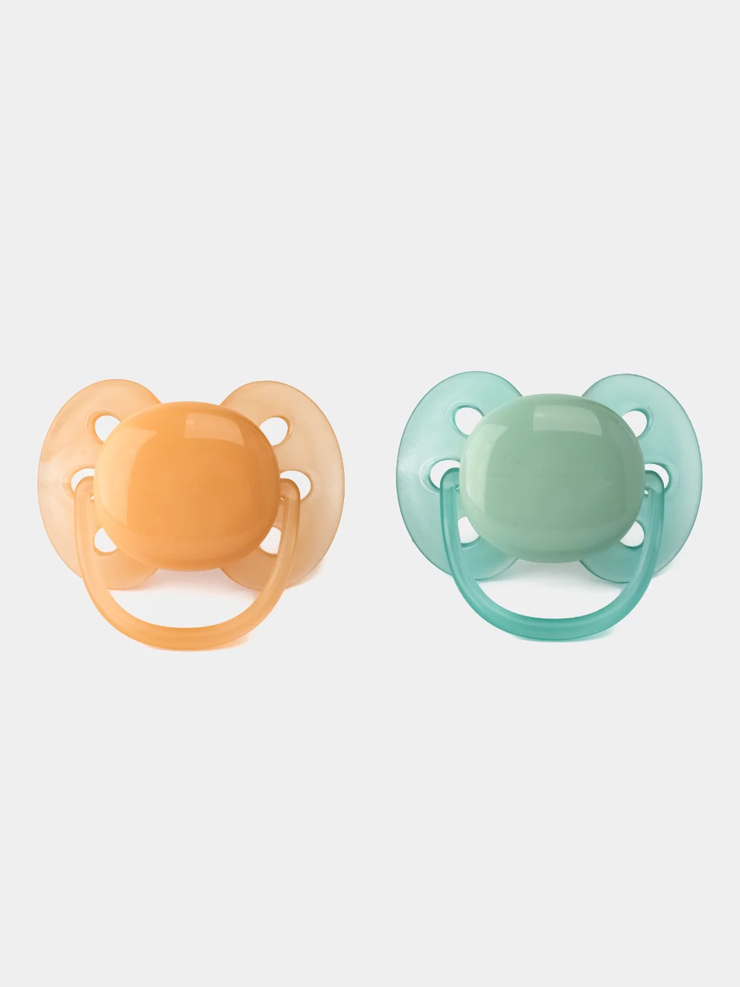 Силиконовая пустышка Philips Avent SCF091/03 Ultra Soft, 2 шт, 0-6 мес., оранжевый/зеленый