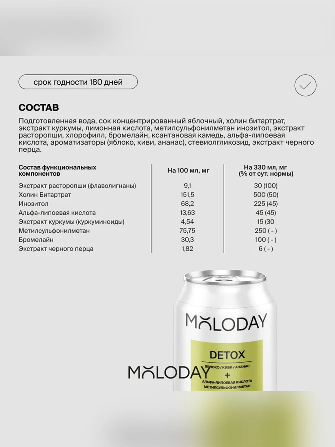 БАД MOLODAY Detox вода