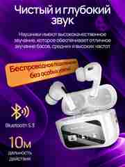 Белый беспроводные наушники с экраном / Наушники беспроводные с дисплеем