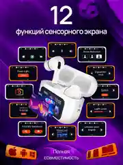 Белый беспроводные наушники с экраном / Наушники беспроводные с дисплеем