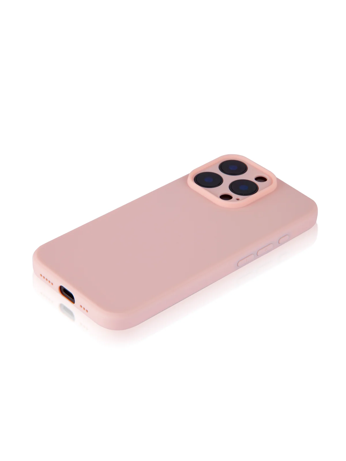 Розовый чехол для iPhone 16 Pro силиконовый ROSCO матовый, тонкий, с бортиком защитой вокруг камер