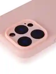 Розовый чехол для iPhone 16 Pro силиконовый ROSCO матовый, тонкий, с бортиком защитой вокруг камер