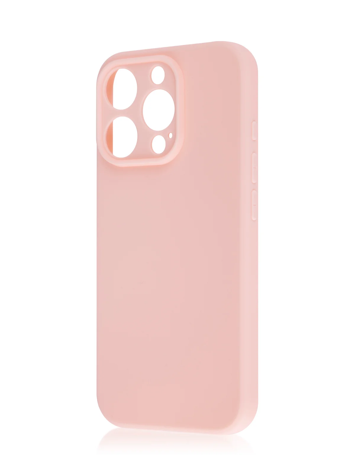 Розовый чехол для iPhone 16 Pro силиконовый ROSCO матовый, тонкий, с бортиком защитой вокруг камер