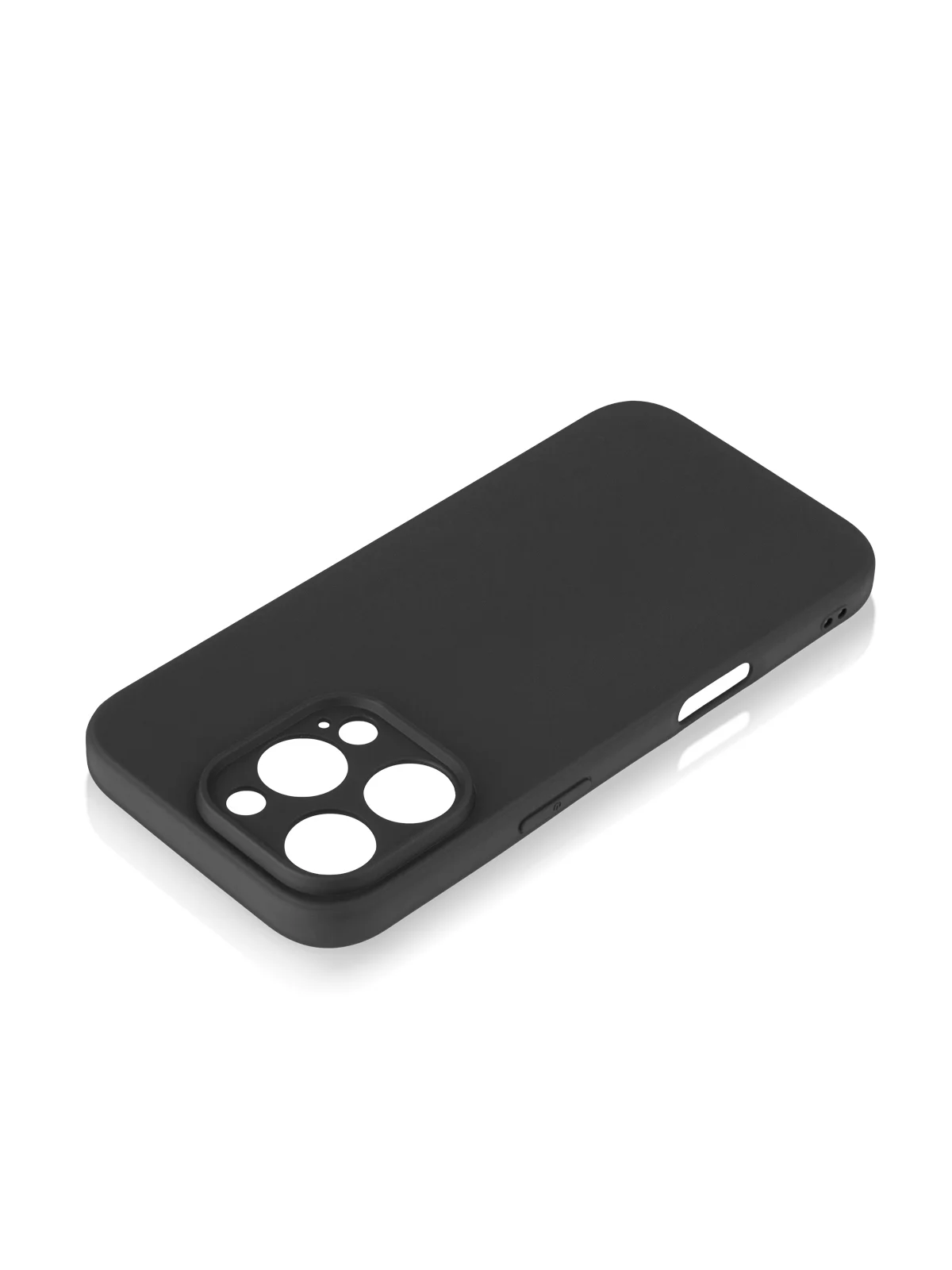 Черный чехол для iPhone 16 Pro силиконовый ROSCO матовый, тонкий, с бортиком защитой вокруг камер