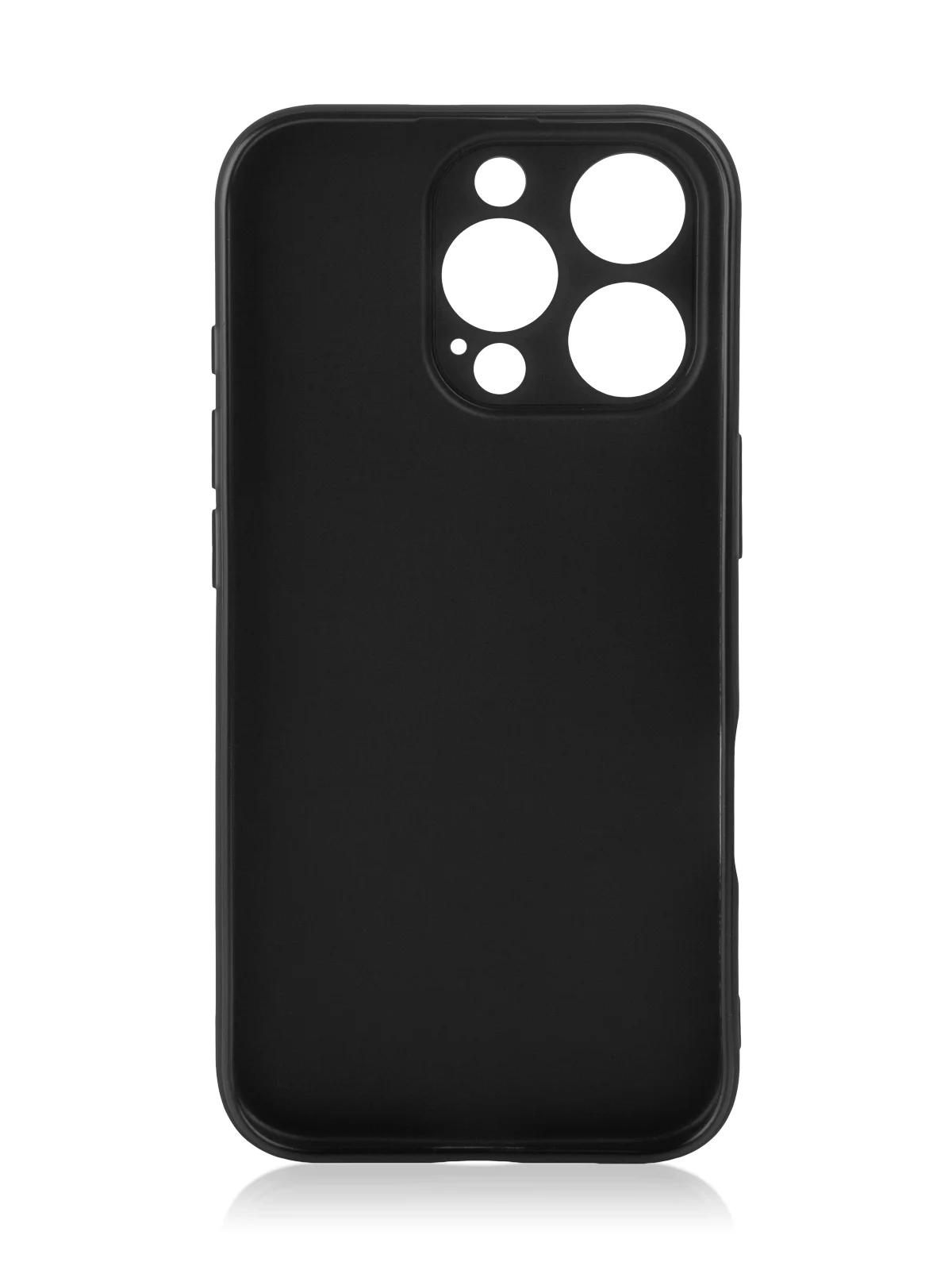 Черный чехол для iPhone 16 Pro силиконовый ROSCO матовый, тонкий, с бортиком защитой вокруг камер