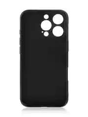 Черный чехол для iPhone 16 Pro силиконовый ROSCO матовый, тонкий, с бортиком защитой вокруг камер