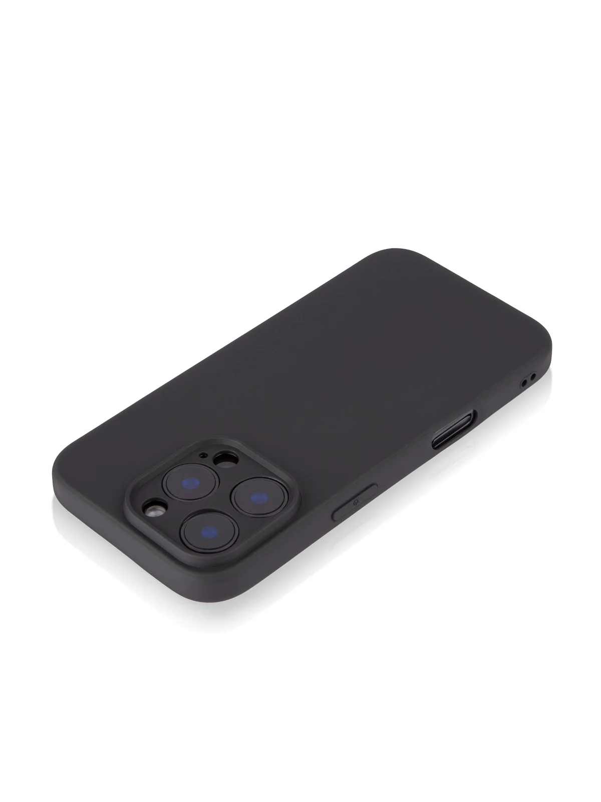 Черный чехол для iPhone 16 Pro силиконовый ROSCO матовый, тонкий, с бортиком защитой вокруг камер